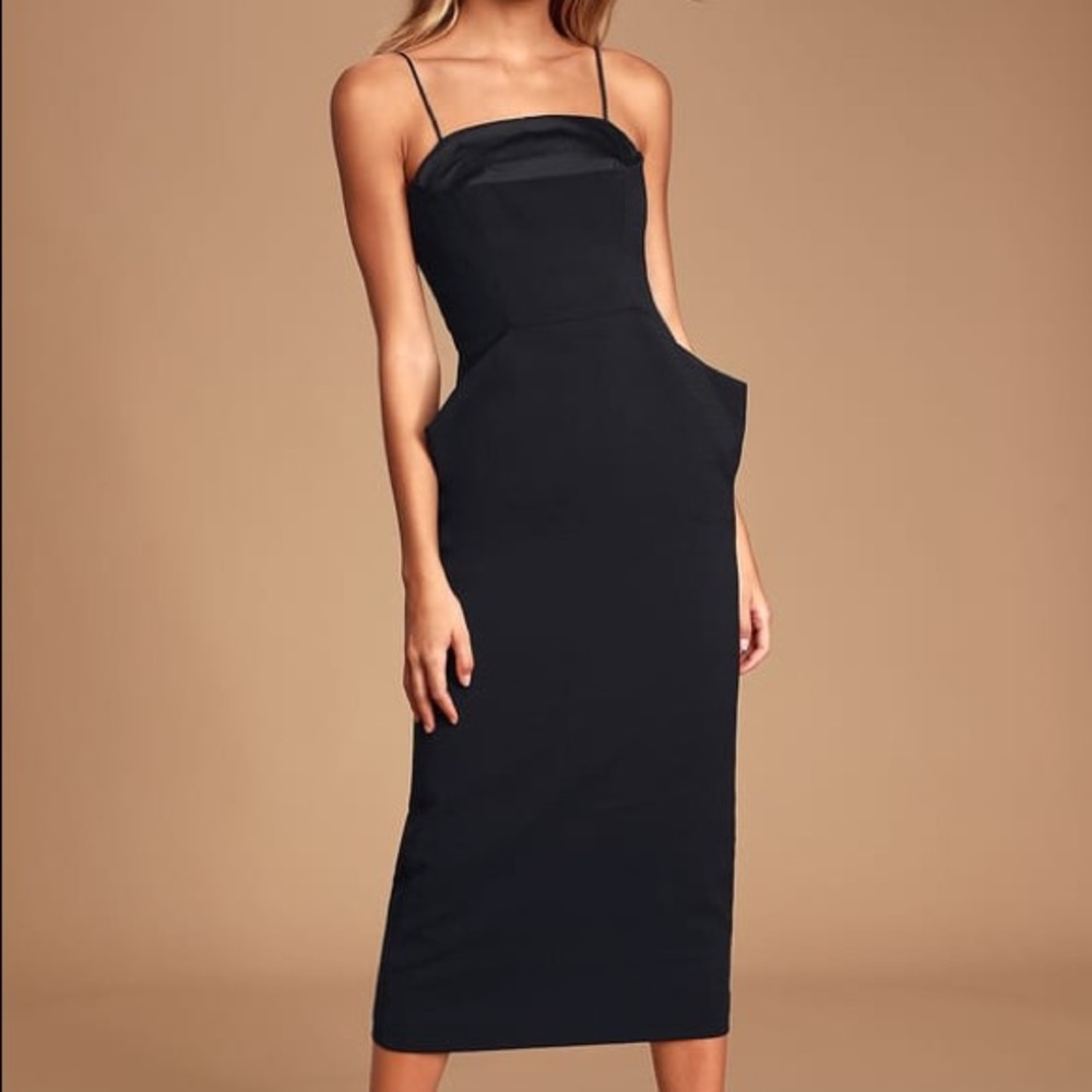 C/MEO Collective: Black Sleeveless Midi Dress